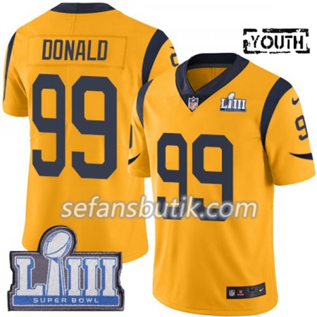 Los Angeles Rams Tröjor Aaron Donald  99 Nike Guld 2019 Super Bowl LIII - Barn